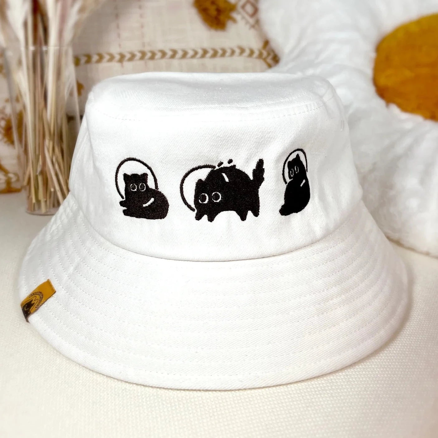 Space Cats White Bucket Hat