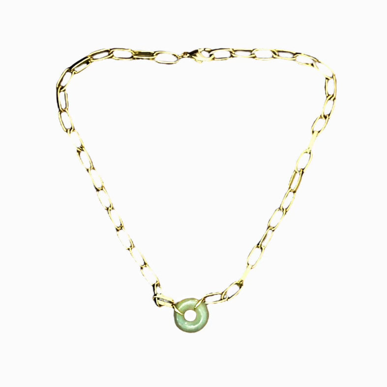 Jade Paperclip Choker Necklace