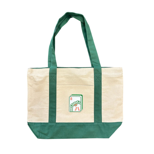 Chunky Frog Large Zippered Canvas Tote