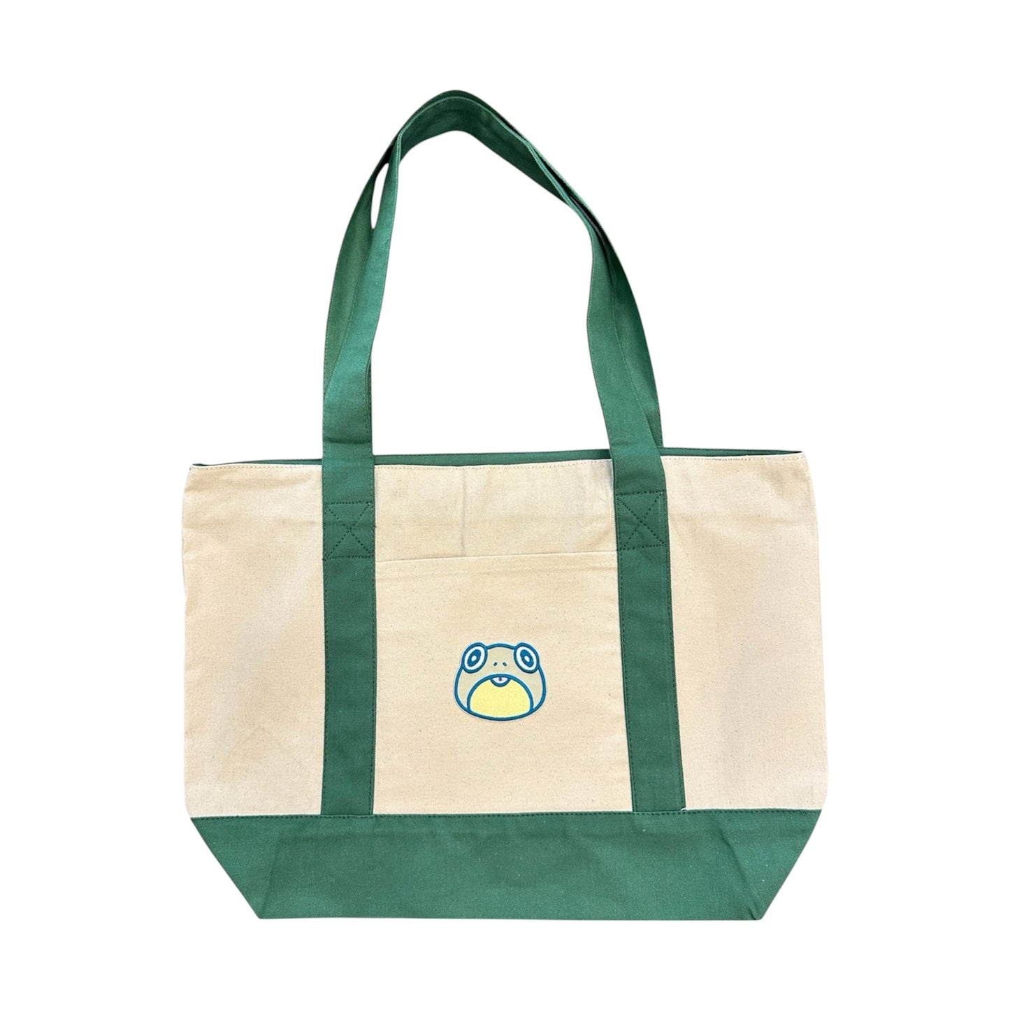 Chunky Frog Large Zippered Canvas Tote