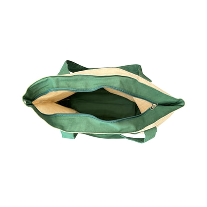 Chunky Frog Large Zippered Canvas Tote
