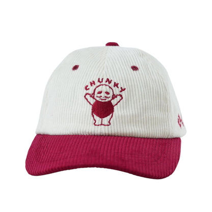 Chunky Standing Baby Corduroy Hat - Red/Cream