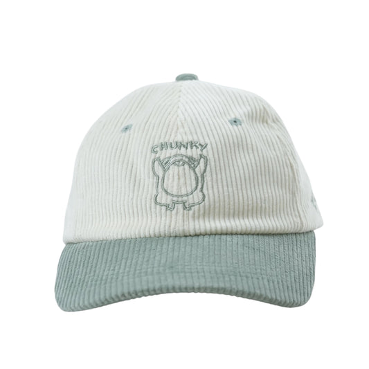 Chunky Frog Corduroy Hat - Green/Cream