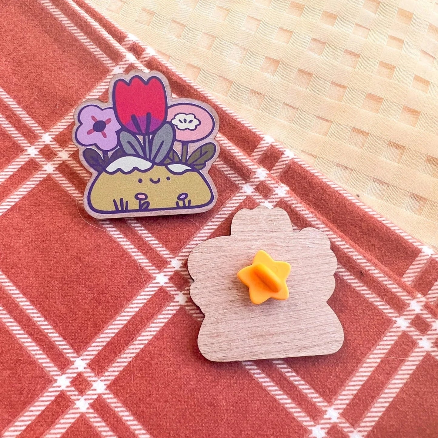 Floral Hills Wooden Pin