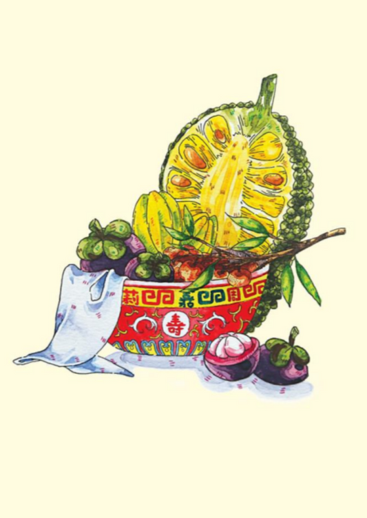 Southeast Asian Fruit Bowl Print