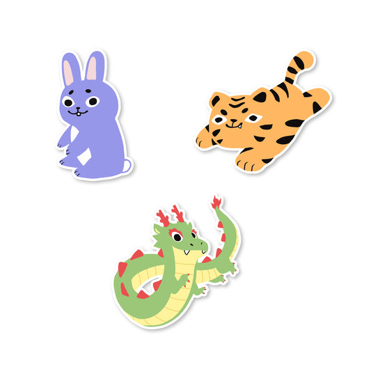 Baby Zodiac Animal Stickers - Set of Three