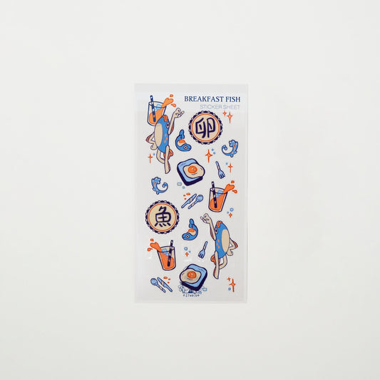 Breakfast PVC Clear Sticker Sheet