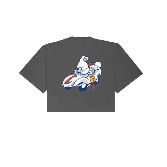 Racer Bunny v2 Cropped T-Shirt - Shadow