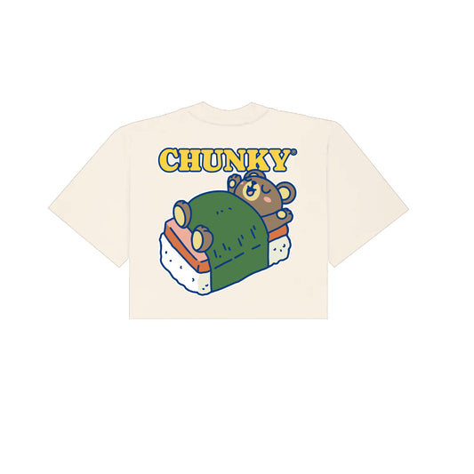 Chunky Musubear Cropped T-Shirt - Cream