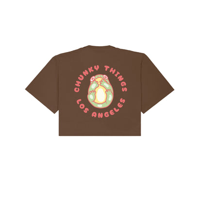 Chunky Smushed Frog Cropped T-Shirt - Mocha