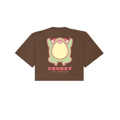 Chunky Jumping Frog v2 Cropped T-Shirt - Mocha