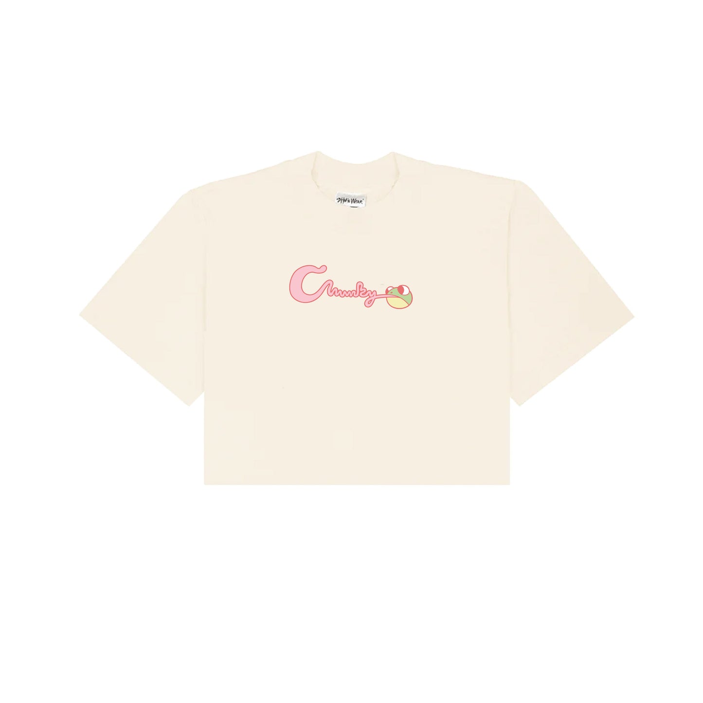 Chunky Smushed Frog Cropped T-Shirt - Cream