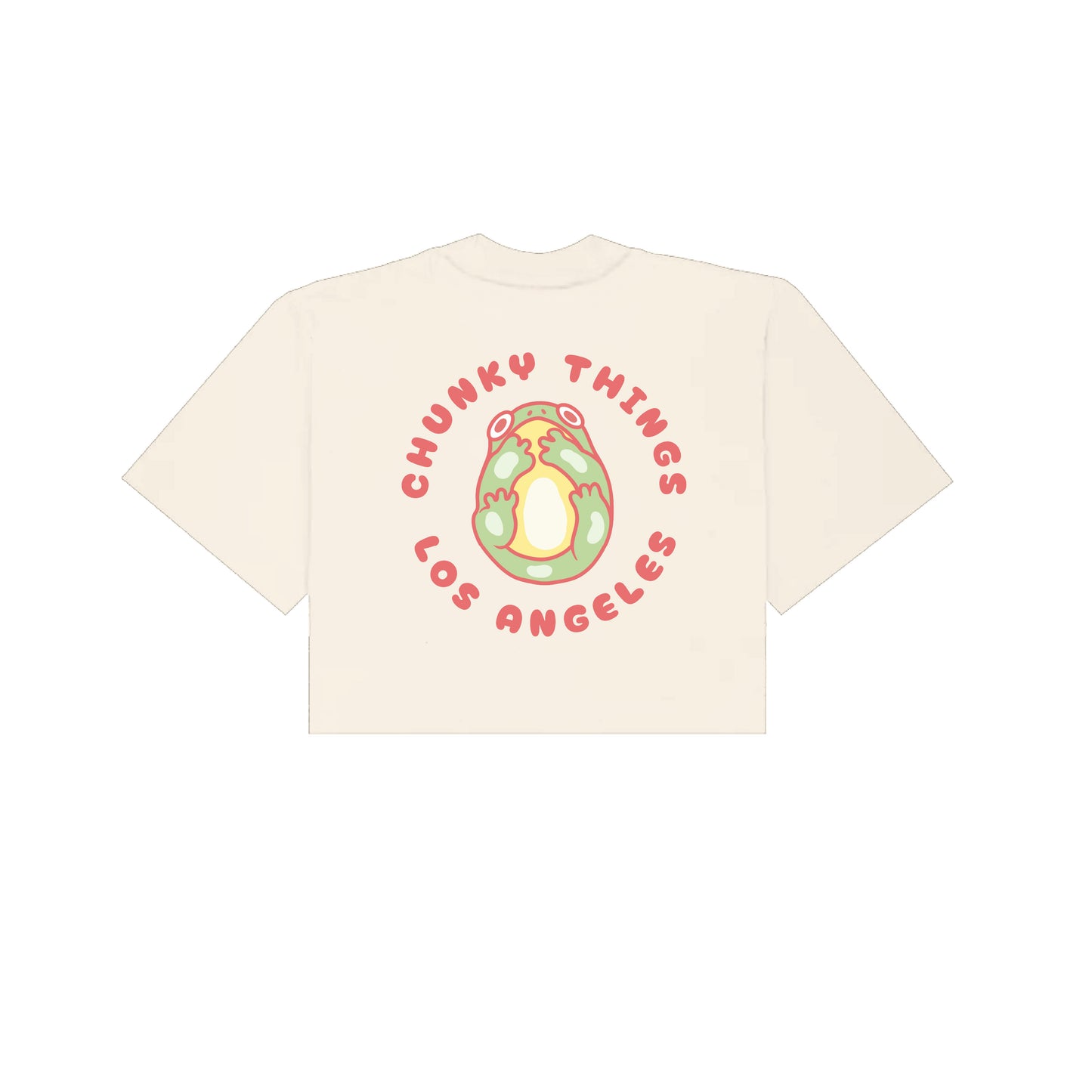 Chunky Smushed Frog Cropped T-Shirt - Cream