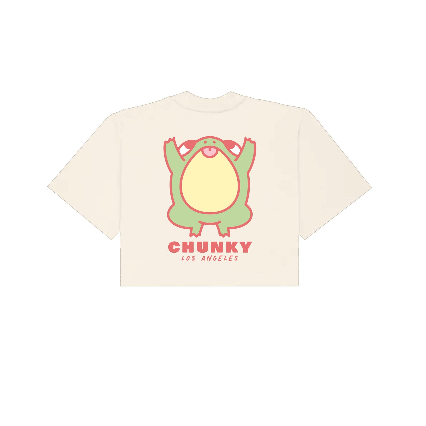 Chunky Jumping Frog v2 Cropped T-Shirt - Cream
