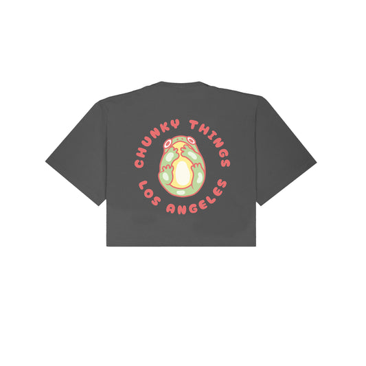 Chunky Smushed Frog Cropped T-Shirt - Shadow