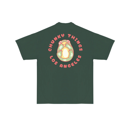 Chunky Smushed Frog T-Shirt - Moss Green