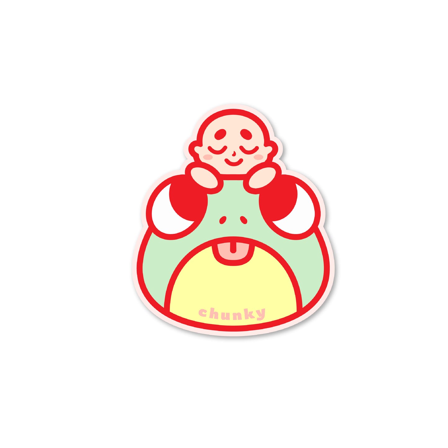 Chunky Frog and Tiny Baby 5 Year Anniversary Sticker