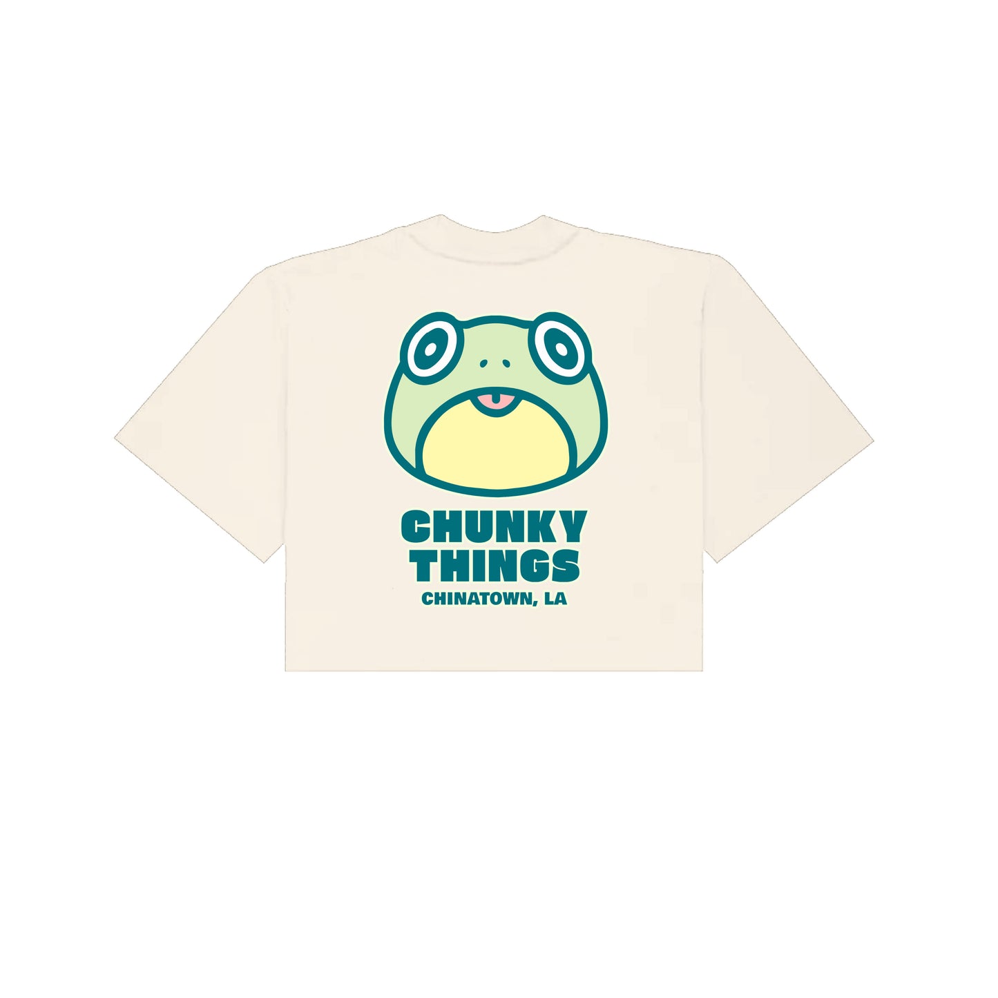 Chunky Frog 5 Year Anniversary Cropped T-Shirt - Cream