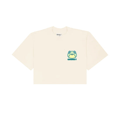 Chunky Frog 5 Year Anniversary Cropped T-Shirt - Cream