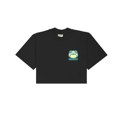 Chunky Frog 5 Year Anniversary Cropped T-Shirt - Black
