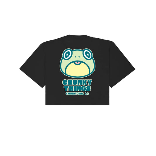 Chunky Frog 5 Year Anniversary Cropped T-Shirt - Brown