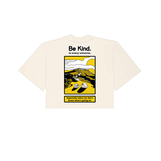 Be Kind EEAAO Cropped T-Shirt - Cream