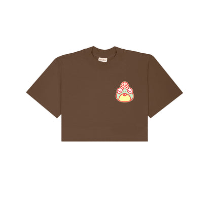 Chunky Frog and Tiny Baby Cropped T-Shirt - Brown