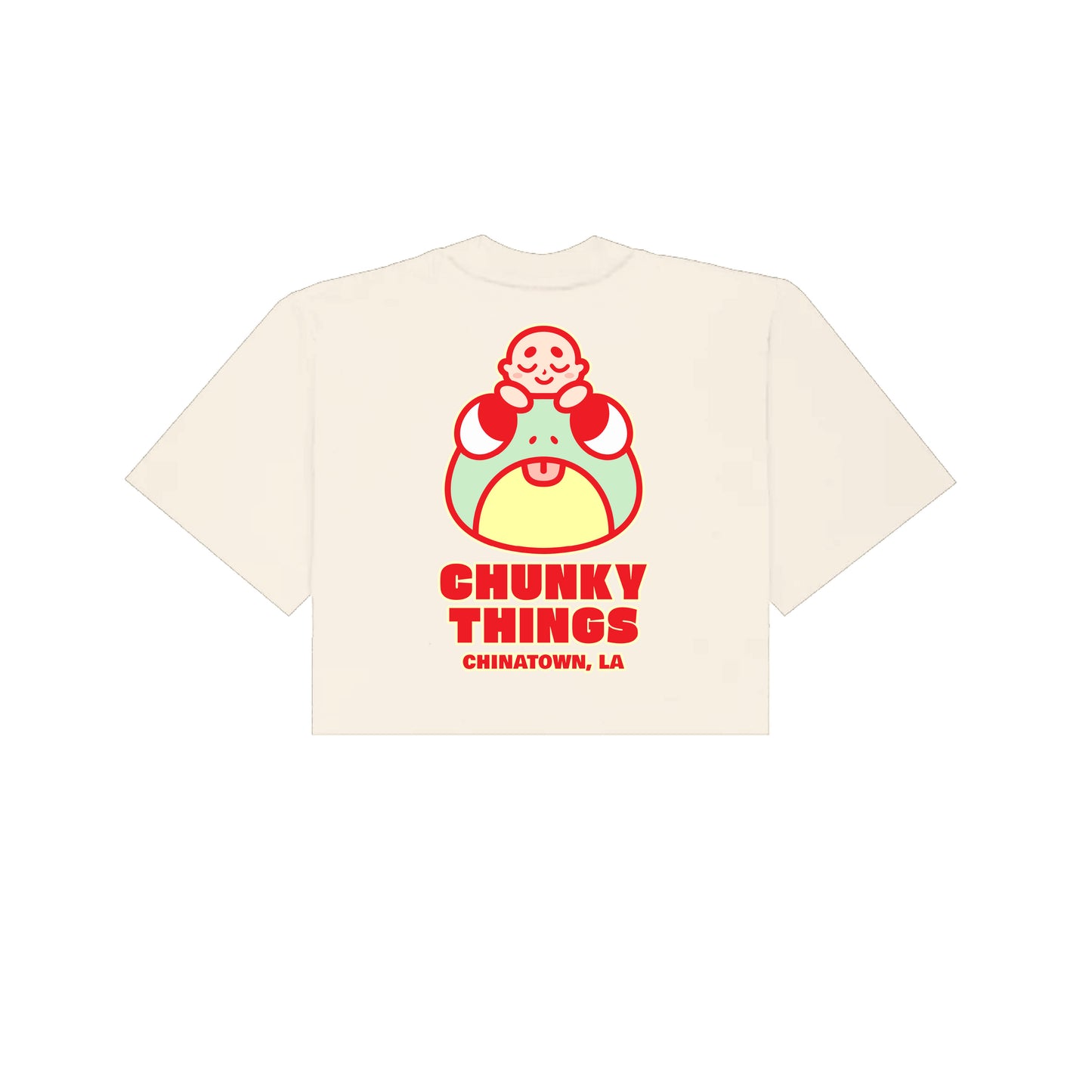 Chunky Frog and Tiny Baby Cropped T-Shirt - Cream