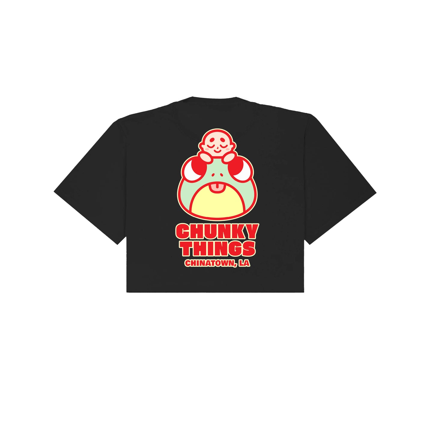Chunky Frog and Tiny Baby Cropped T-Shirt - Black