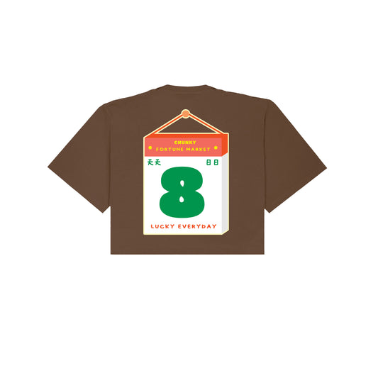 Lucky Everyday Cropped T-Shirt - Brown