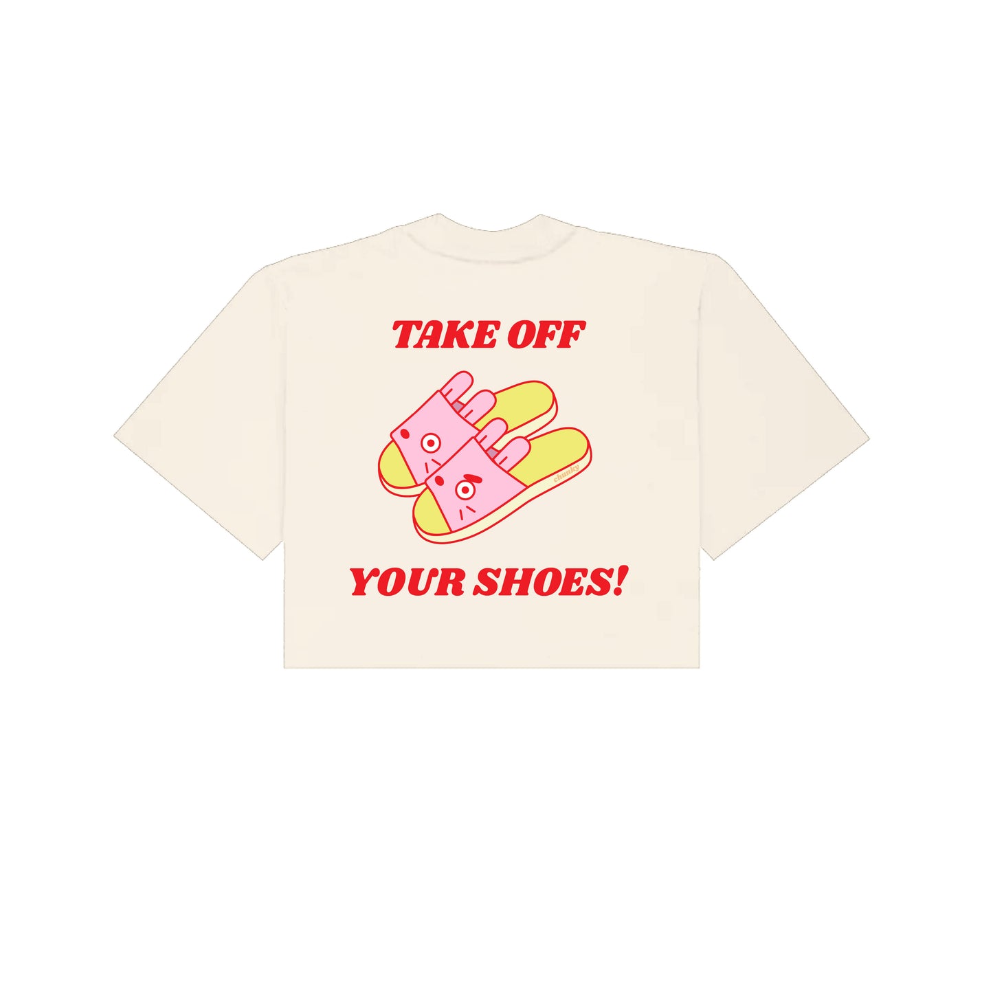 Take Off Your Shoes Cropped T-Shirt - Cream