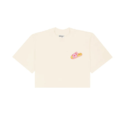Take Off Your Shoes Cropped T-Shirt - Cream