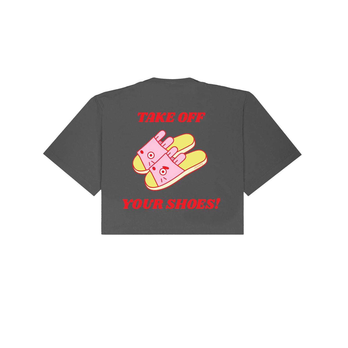 Take Off Your Shoes Cropped T-Shirt - Shadow