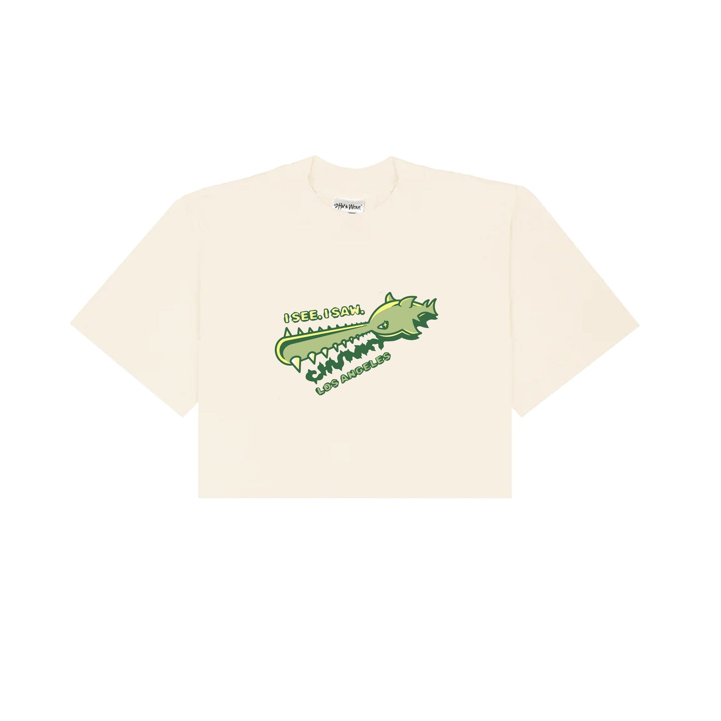 Chunky See Saw Fish Cropped T-Shirt - Cream