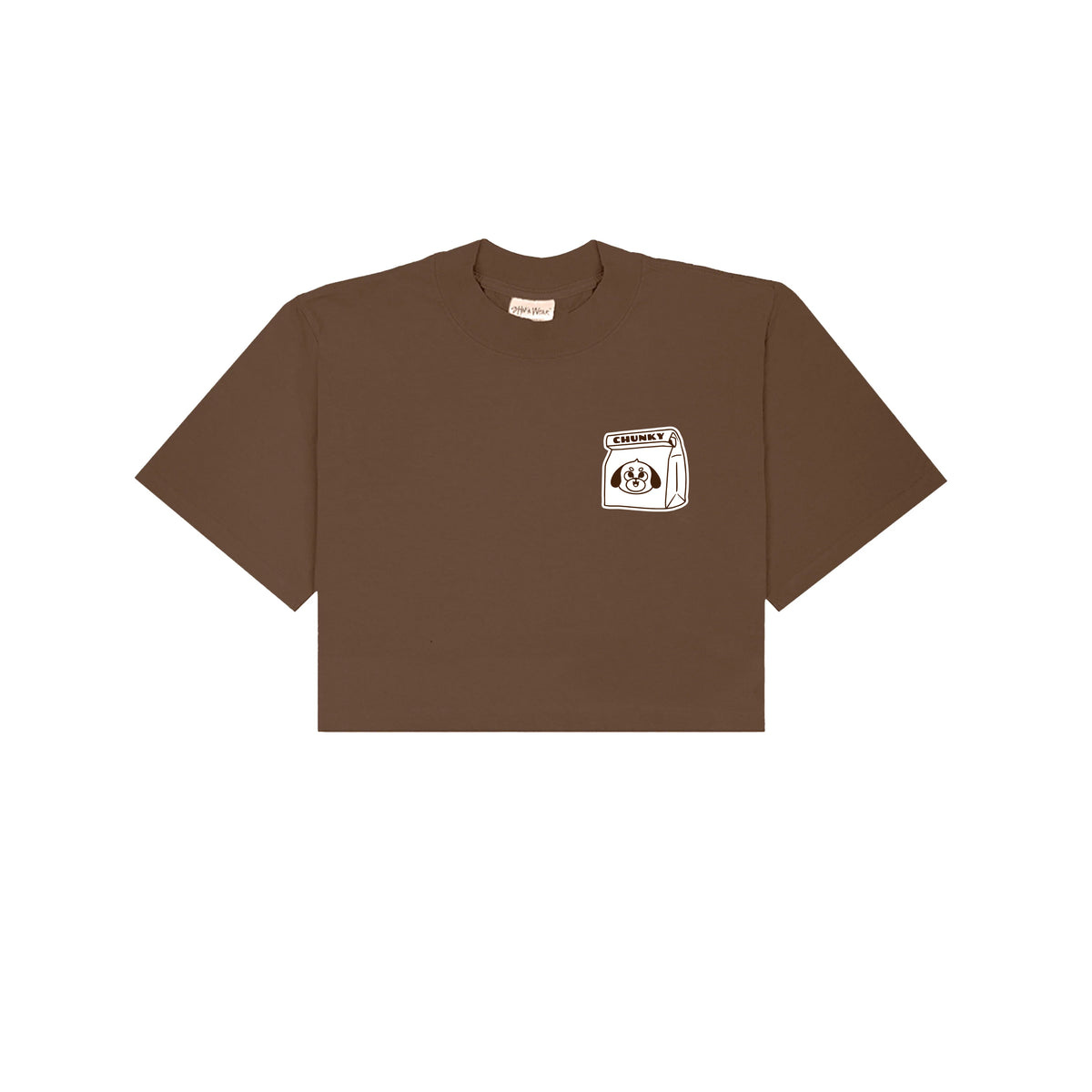 The Doggy Bag Logo Cropped T-Shirt - Brown