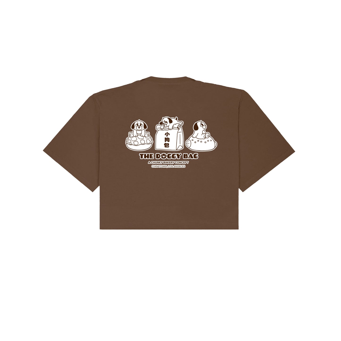 The Doggy Bag Logo Cropped T-Shirt - Brown