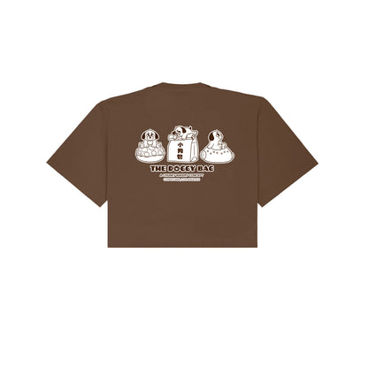 The Doggy Bag Logo Cropped T-Shirt - Brown