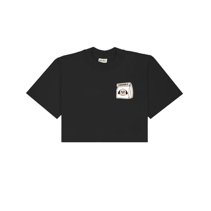 The Doggy Bag Logo Cropped T-Shirt - Black