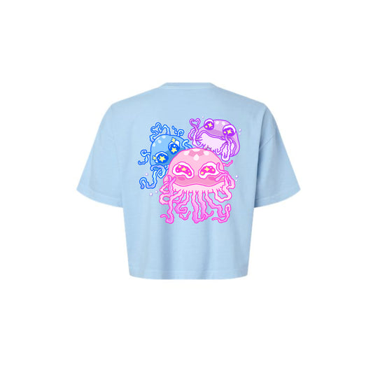 Chunky Jellyous Jelly Fish Cropped T-Shirt - Sky