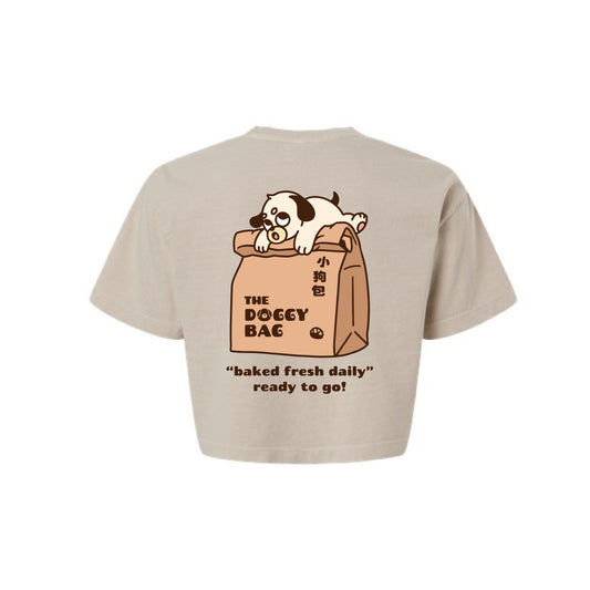 The Doggy Bag Large Logo Cropped T-Shirt - Light Brown