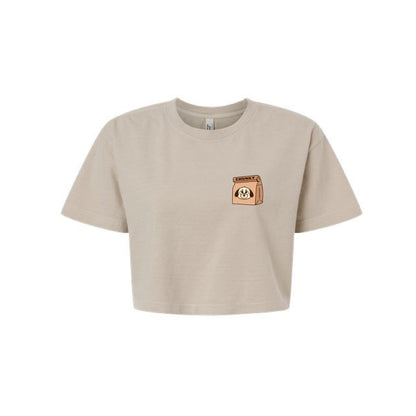 The Doggy Bag Large Logo Cropped T-Shirt - Light Brown