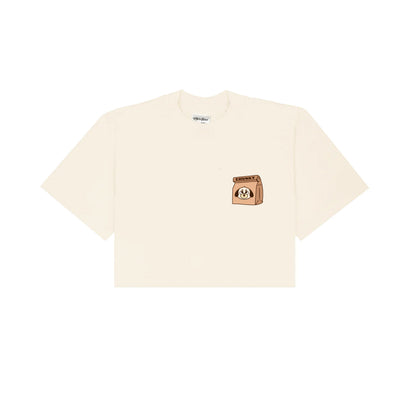 The Doggy Bag Large Logo Cropped T-Shirt - Cream