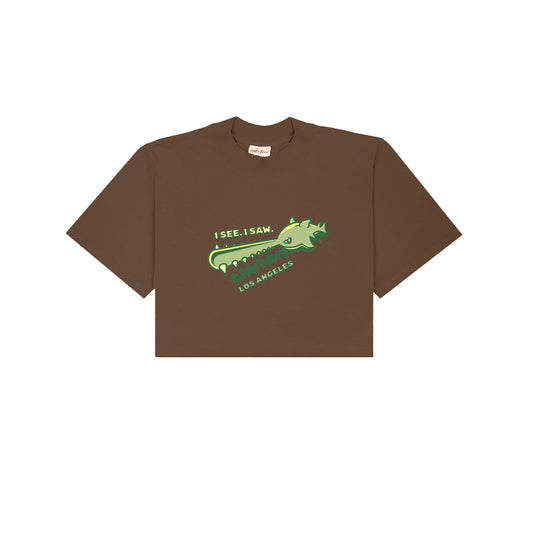 Chunky See Saw Fish Cropped T-Shirt - Brown