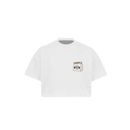 The Doggy Bag Logo Cropped T-Shirt - White