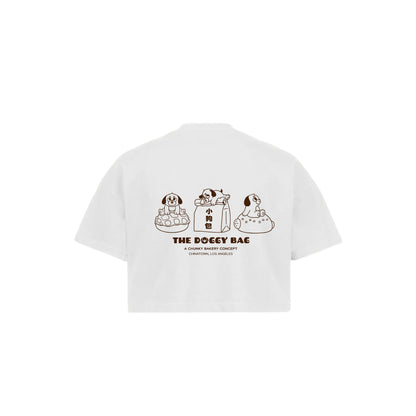 The Doggy Bag Logo Cropped T-Shirt - White