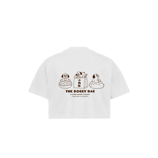 The Doggy Bag Logo Cropped T-Shirt - White