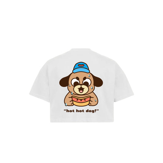 Hot Hot Dog Cropped T-Shirt - White
