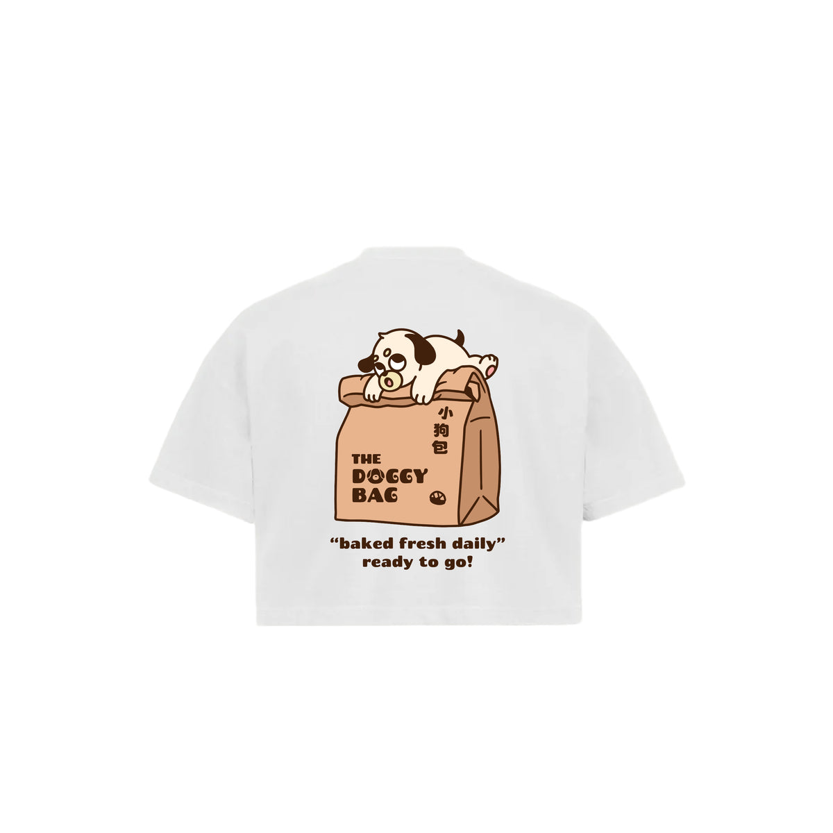 The Doggy Bag Large Logo Cropped T-Shirt - White