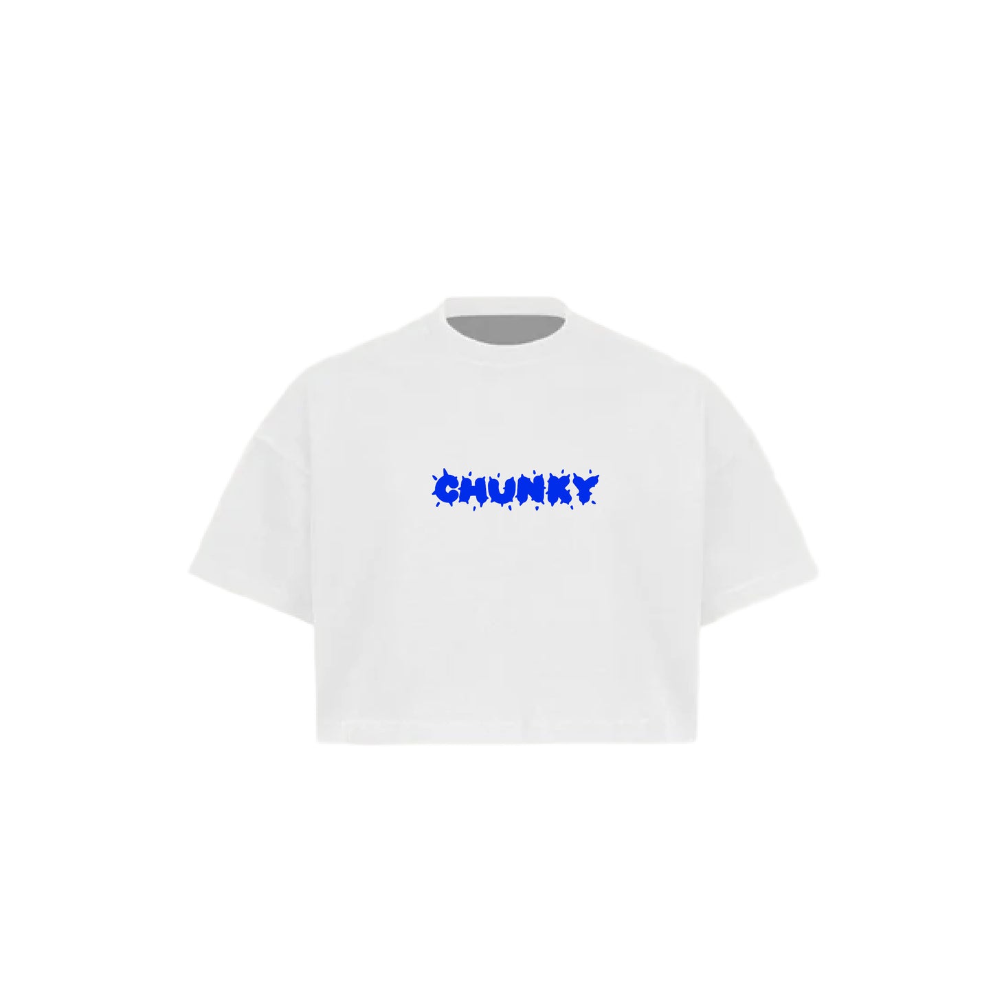 Chunky Blow Up Fish Cropped T-Shirt - White