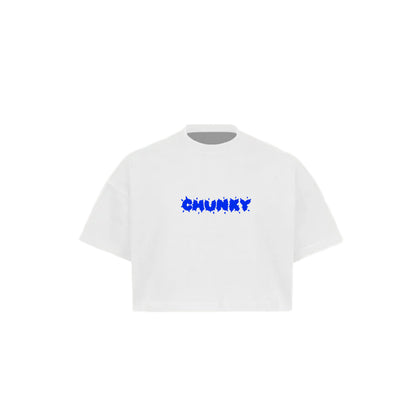 Chunky Blow Up Fish Cropped T-Shirt - White